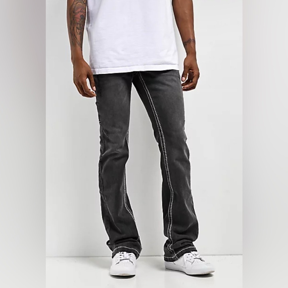 Zumiez Ninth Hall Black Denim Stacked Flare Jeans